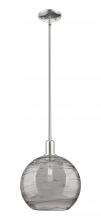 Innovations Lighting 716-1S-PN-G1213-12SM - Athens Deco Swirl - 1 Light - 12 inch - Polished Nickel - Stem hung - Mini Pendant