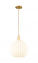 Innovations Lighting 716-1S-SG-G1217-12WV - White Venetian - 1 Light - 12 inch - Satin Gold - Stem hung - Mini Pendant