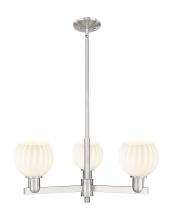Innovations Lighting 716-3CR-SN-G1217-6WV - White Venetian - 3 Light - 28 inch - Satin Nickel - Stem hung - Flush Mount