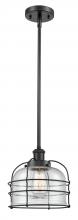 Innovations Lighting 916-1S-BK-G74-CE - Bell Cage - 1 Light - 8 inch - Matte Black - Mini Pendant