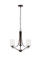 Generation Lighting 3137303EN3-710 - Elmwood Park traditional 3-light LED indoor dimmable ceiling chandelier pendant light in bronze fini