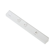 American Lighting ATOM-120V-18-WH - ATOM 18INCH POWER STRIP, WHITE FINISH, 2 20A TR RECEPTACLES, 1 USB, 1 RESET SWITCH
