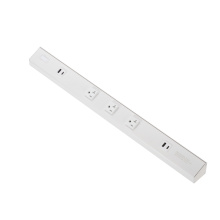 American Lighting ATOM-120V-24-WH - ATOM 24INCH POWER STRIP, WHITE FINISH, 3 20A TR RECEPTACLES, 2 USB, 1 RESET SWITCH